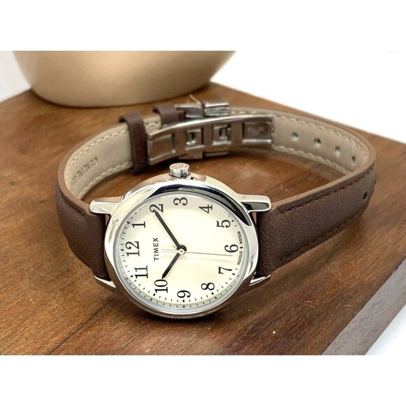 Timex Women's Watch TW2V69000 Quartz Indiglo Cream Dial Brown Leather Ba… - Picture 8 of 14